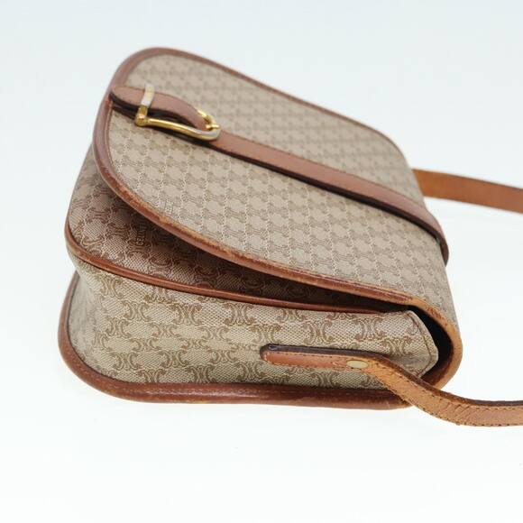 CELINE Macadam Canvas Shoulder Bag Beige Gold - Picture 4 of 13